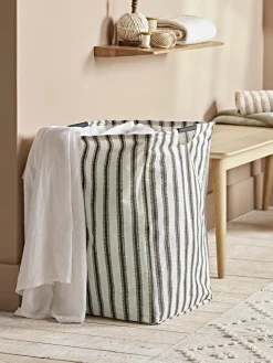 Striped Laundry Basket