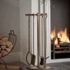 Tall Brass Fireside Set
