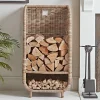 Tall Rattan Log & Kindling Trolley