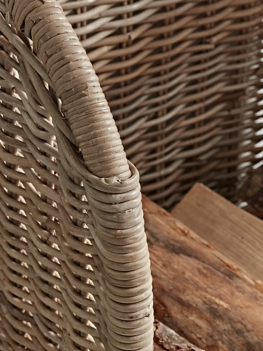 Tall Rattan Log & Kindling Trolley