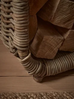 Tall Rattan Log Holder