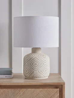 Taupe Diamond Table Lamp