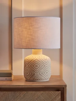 Taupe Diamond Table Lamp