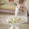 Textured Glass Cake Plate