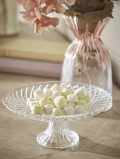 Textured Glass Cake Plate