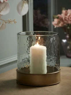 Textured Glass Candle Holder