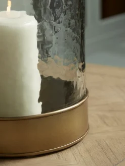 Textured Glass Candle Holder