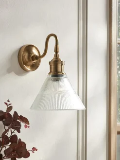 Textured Glass Tapered Wall Light