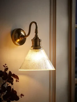 Textured Glass Tapered Wall Light