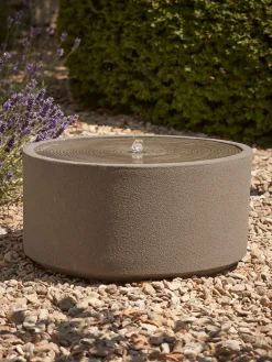 Textured Round Water Fountain - Mocha