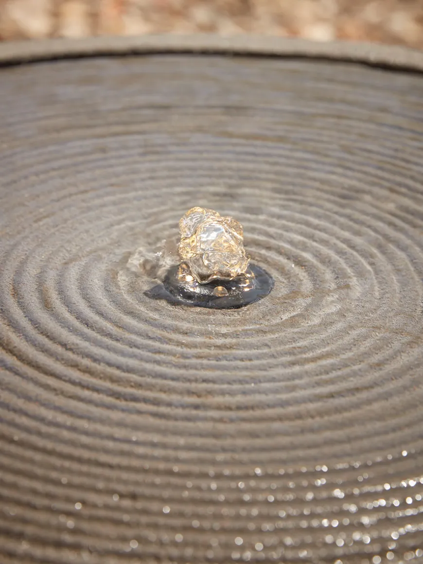 Textured Round Water Fountain - Mocha