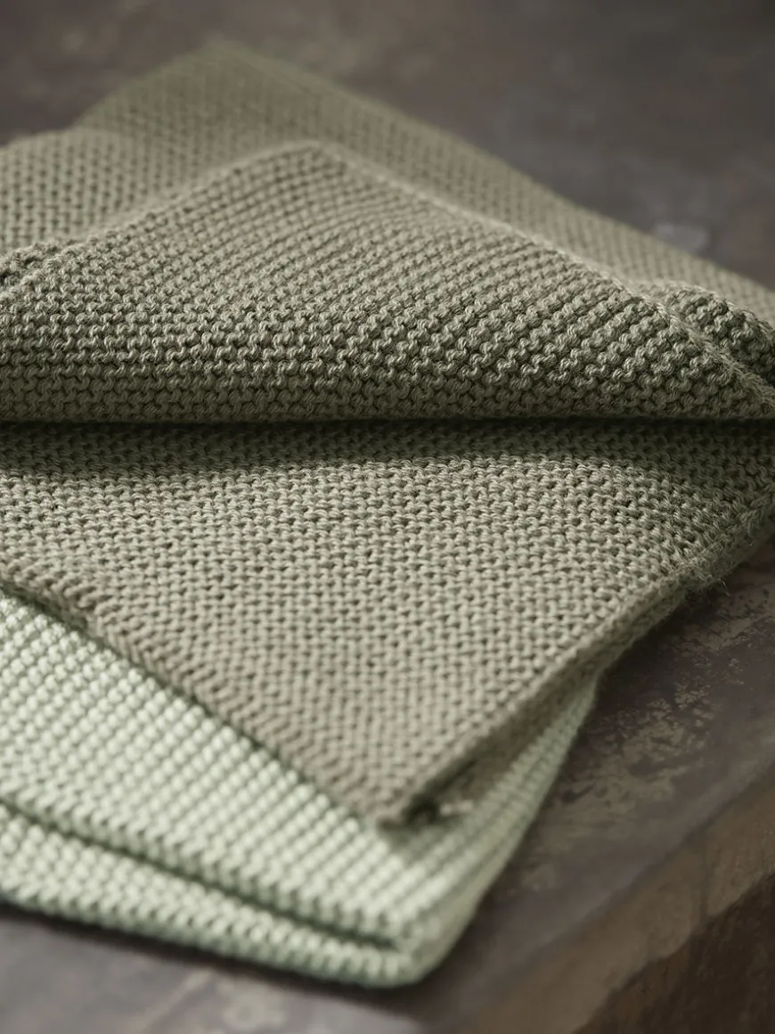 Three Cotton Dishcloths - Olive