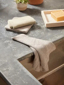 Three Cotton Dishcloths - Natural