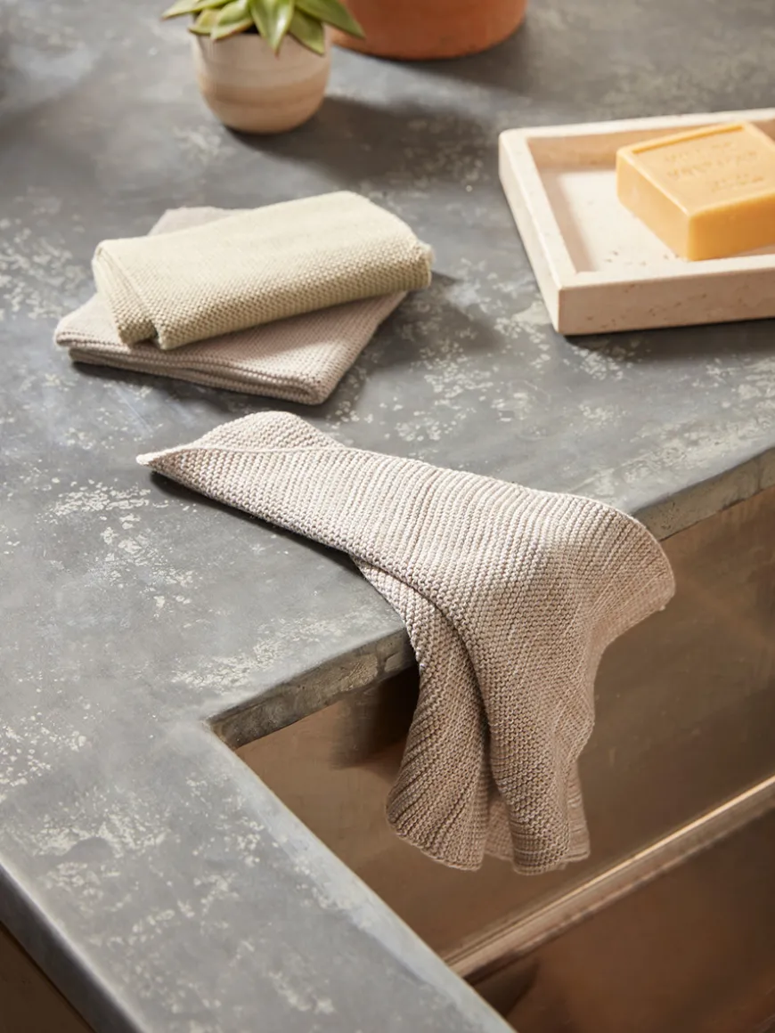 Three Cotton Dishcloths - Natural