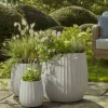 Three Dove Grey Fluted Planters - Large
