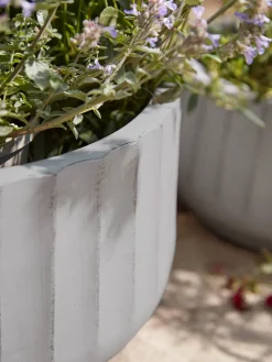 Three Dove Grey Fluted Planters - Small