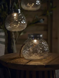 Three Etched Glass Solar Hanging Décor