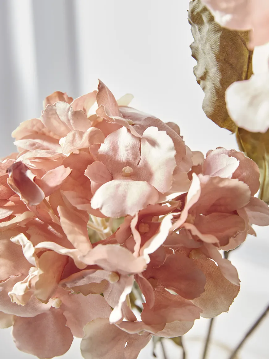 Three Faux Hydrangea Stems - Blush