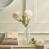 Three Faux Rose Stems - Soft Peach