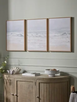 Three Framed Coastal Canvases