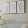 Three Framed Coral Canvases