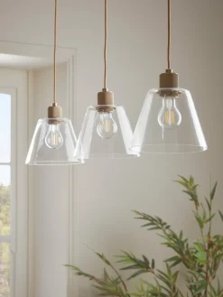 Three Glass Tapered Pendants