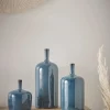 Three Glazed Vases - Blue