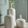 Three Glazed Vases - White