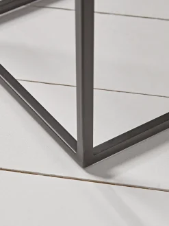 Three Gold Textured Nesting Tables - Square