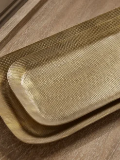 Three Golden Textured Trays