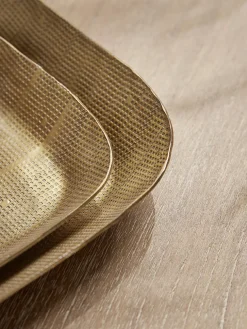 Three Golden Textured Trays