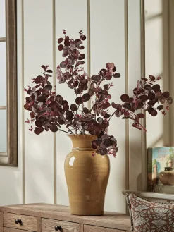 Three Large Faux Eucalyptus Sprays - Burgundy