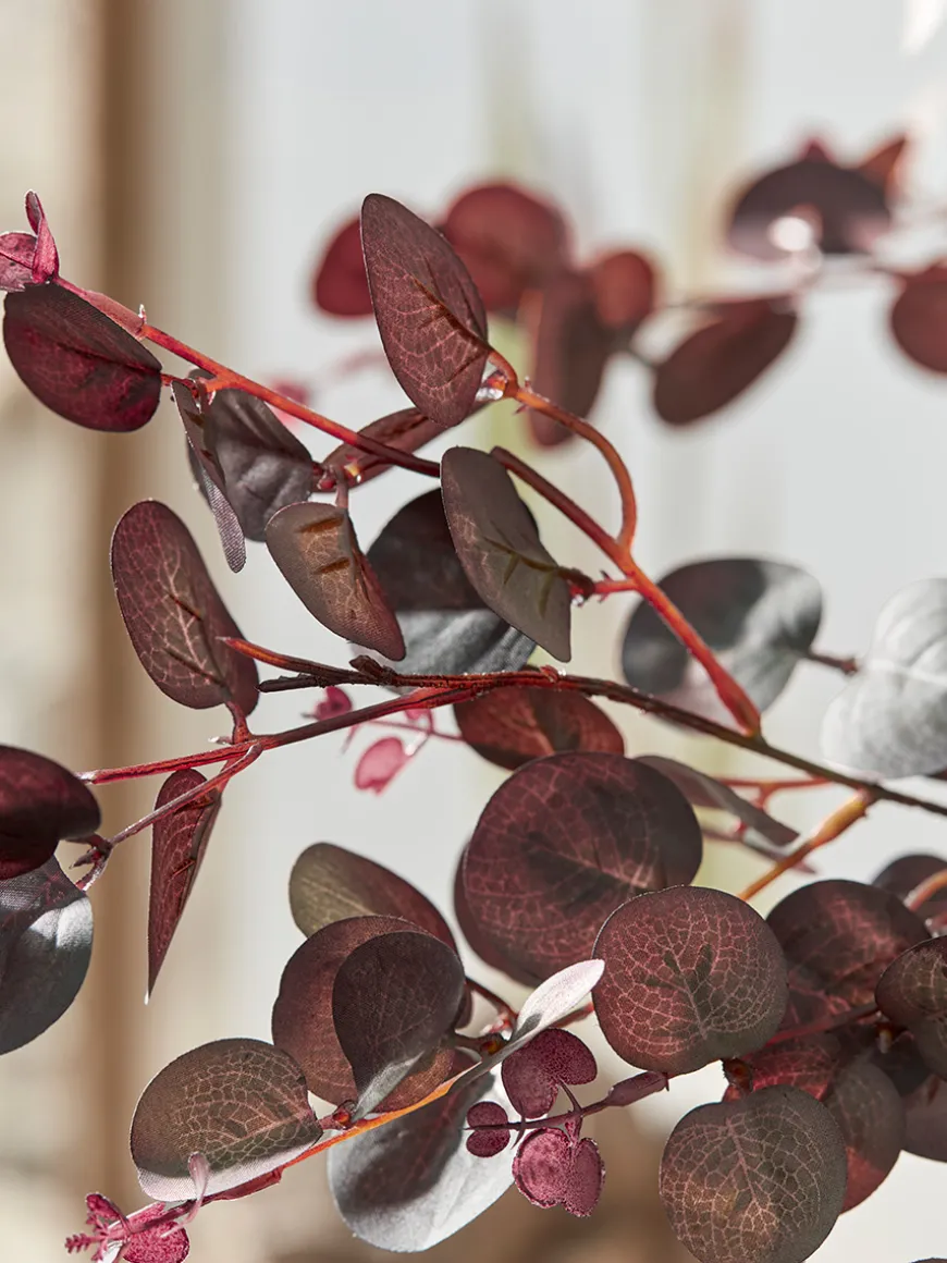 Three Large Faux Eucalyptus Sprays - Burgundy