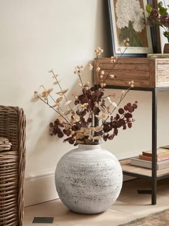 Three Large Faux Eucalyptus Sprays - Burgundy