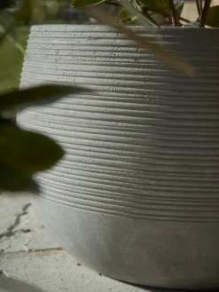 Three Ribbed Concrete Planters