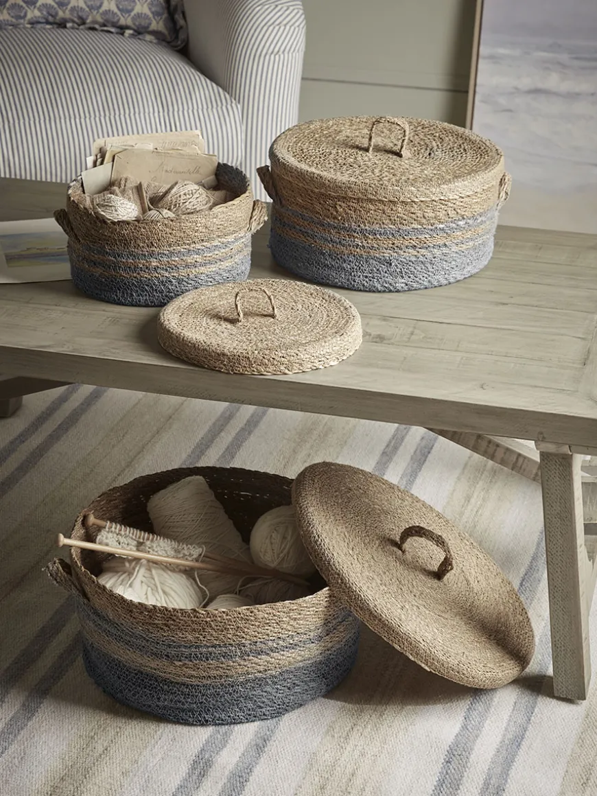 Three Striped Storage Baskets
