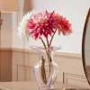 Three Sumptuous Faux Dahlia Stems - Bright Mix