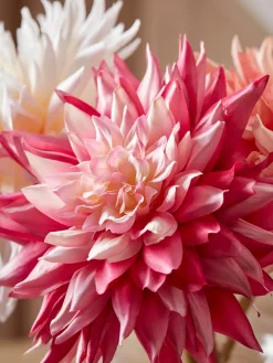 Three Sumptuous Faux Dahlia Stems - Bright Mix