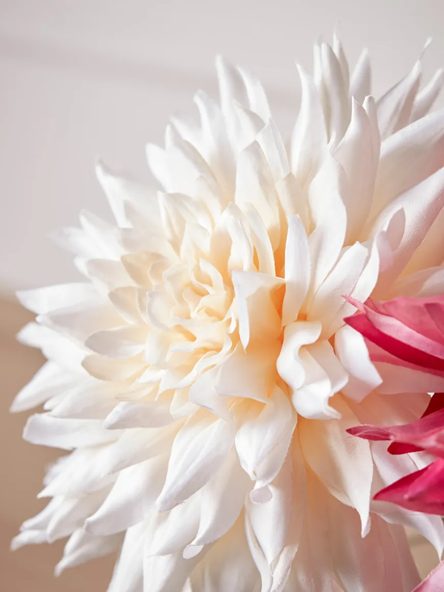 Three Sumptuous Faux Dahlia Stems - Bright Mix