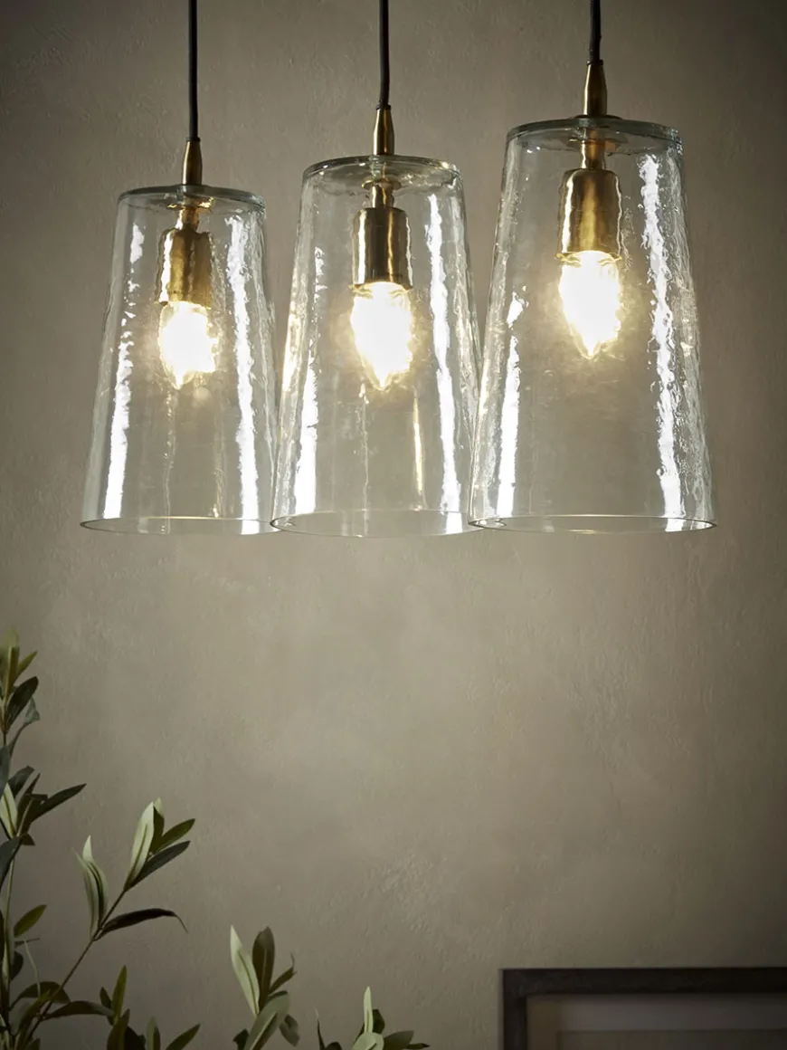 Three Tapered Glass Pendants