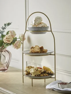 Three Tiered Cake Stand - Brass