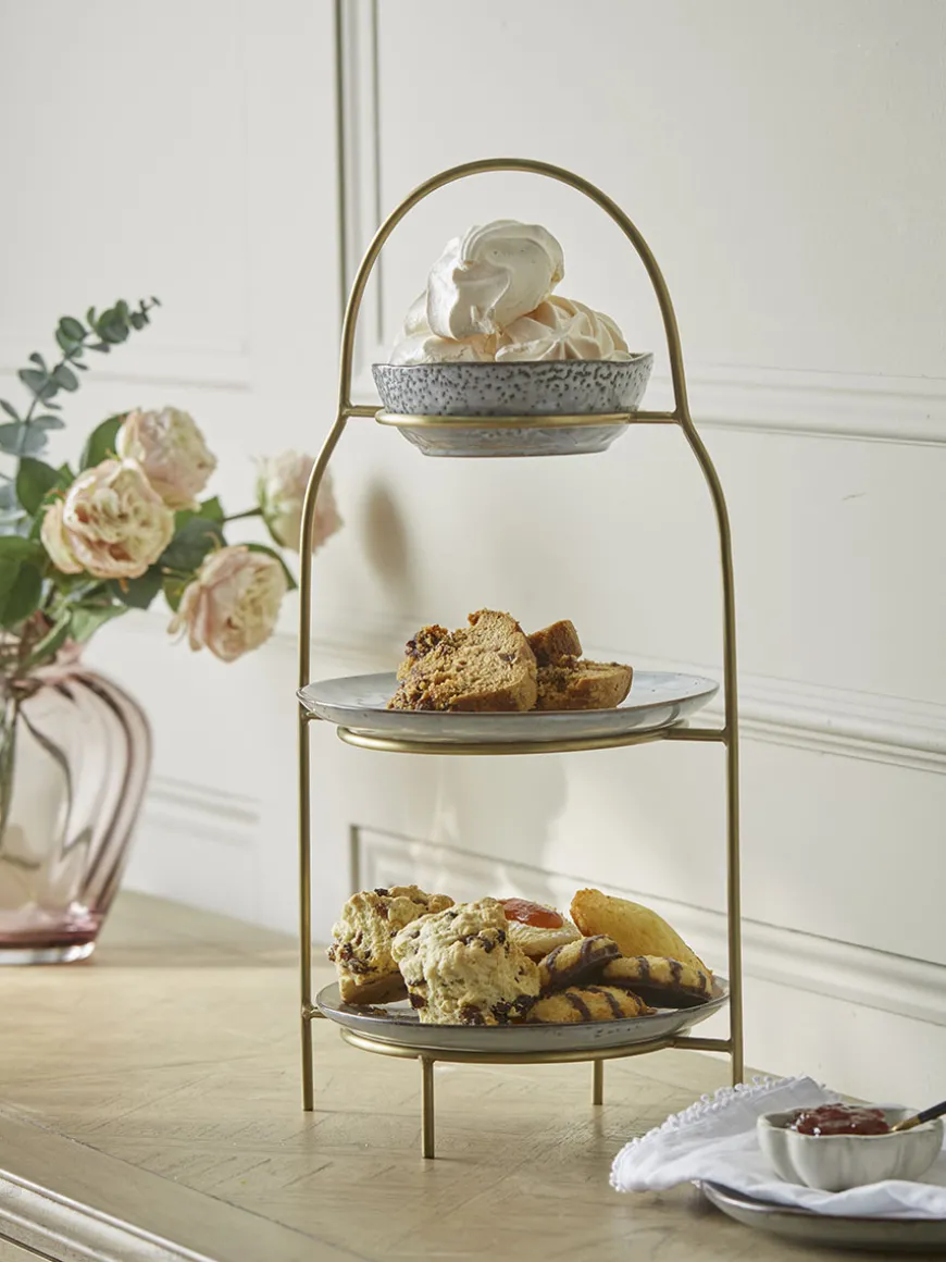 Three Tiered Cake Stand - Brass