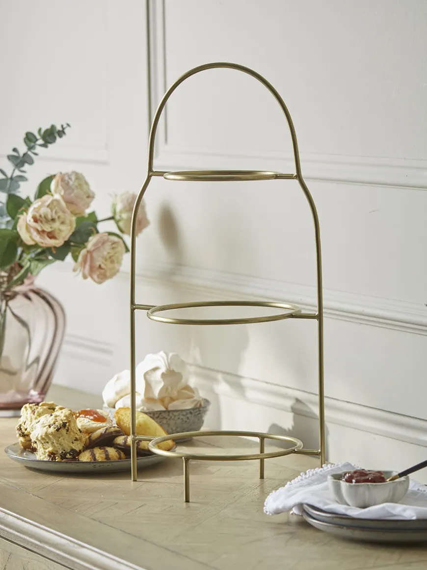 Three Tiered Cake Stand - Brass