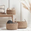 Three Woven Seagrass Storage Baskets