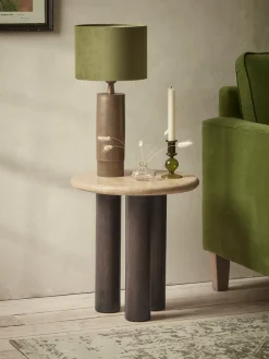Travertine Side Table