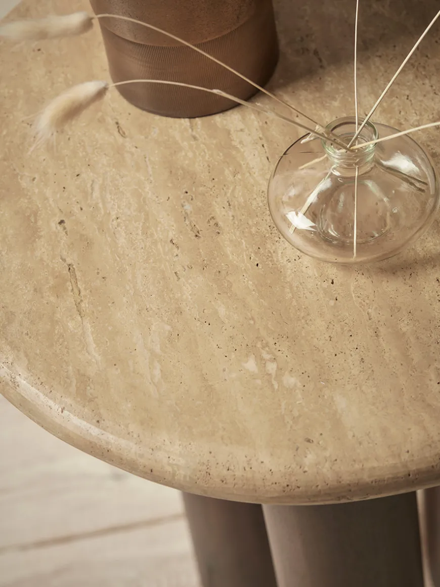 Travertine Side Table