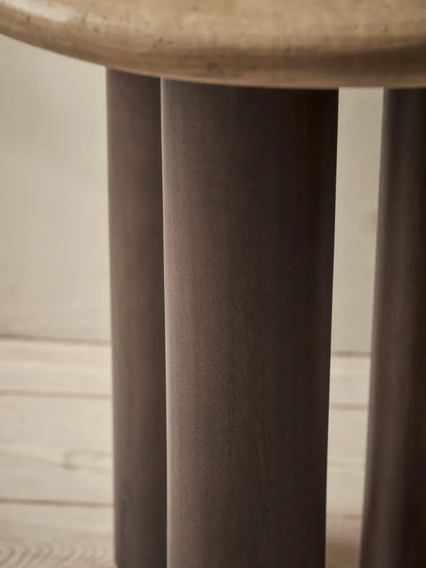 Travertine Side Table