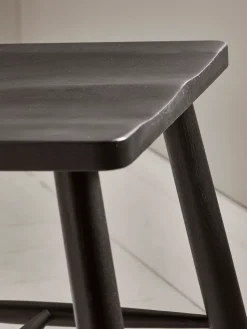 Two Bergen Oak Dining Chairs - Black