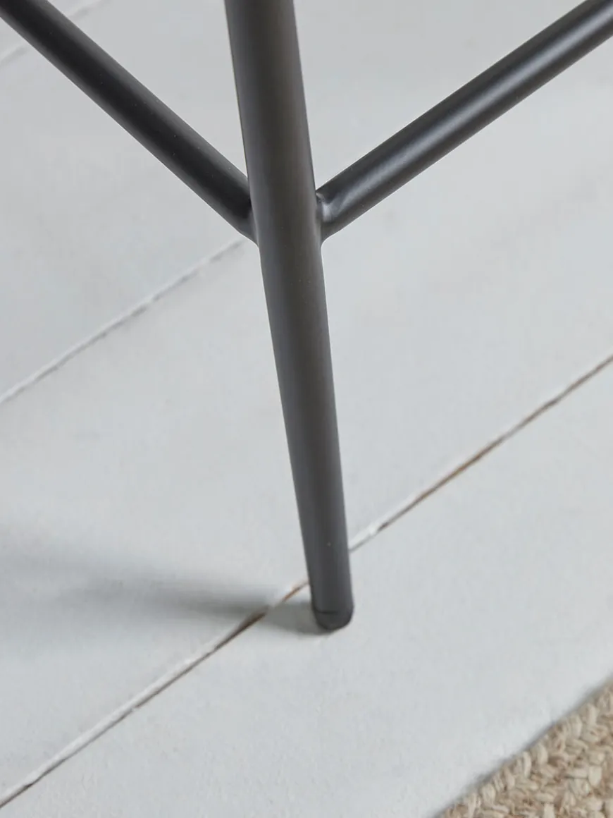 Two Bouclé Counter Stools - Black