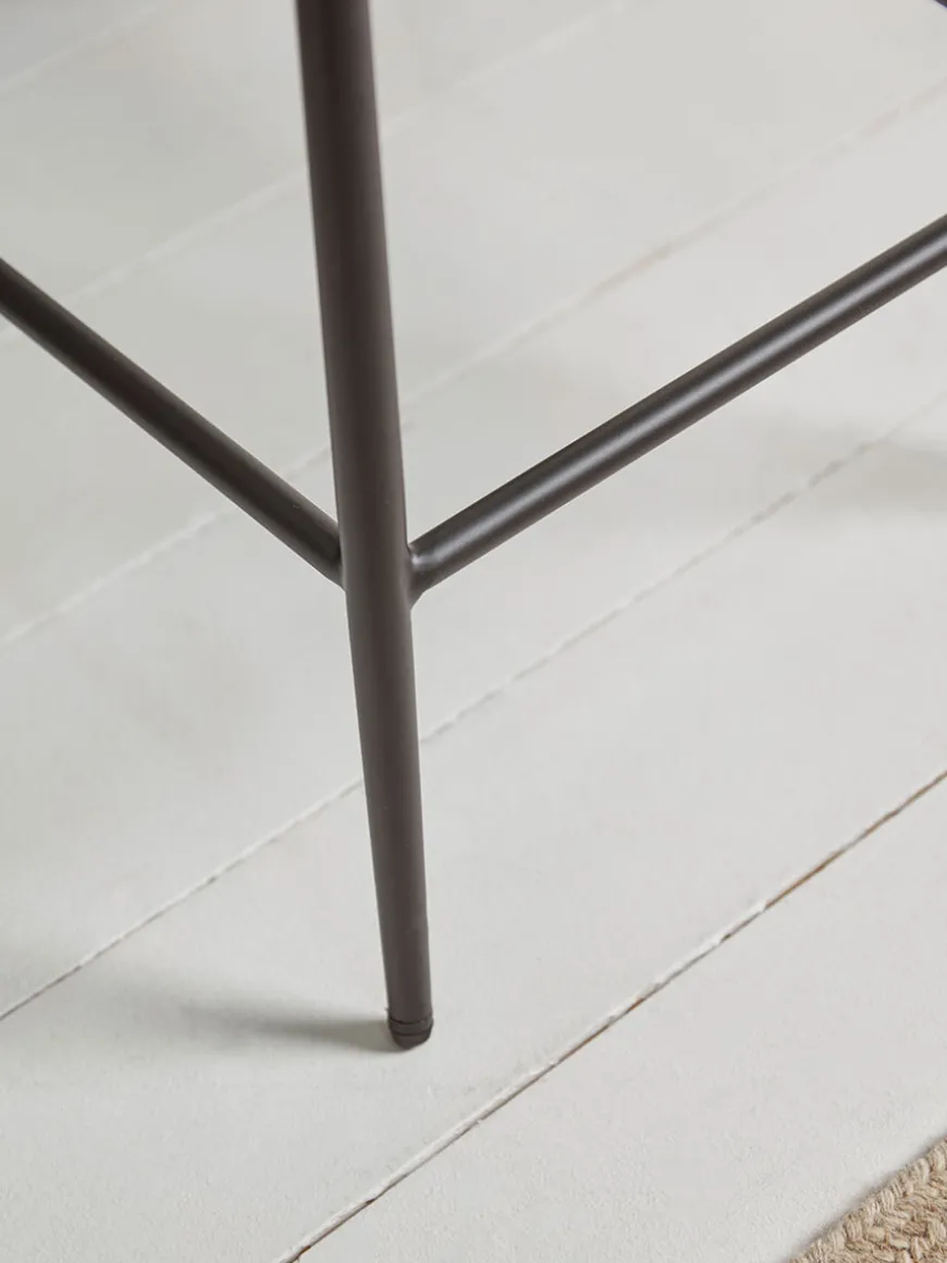 Two Bouclé Counter Stools - White